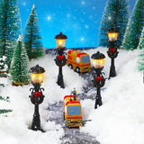 4 Pcs Mini Christmas Lamp Post Decorative Lights DIY Village Pathway