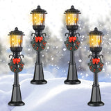 4 Pcs Mini Christmas Lamp Post Decorative Lights DIY Village Pathway