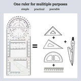 4 Pcs Geometric Ruler Drawing Tools Plastic Set