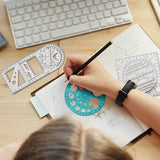 4 Pcs Geometric Ruler Drawing Tools Plastic Set
