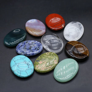 4 Pcs Oval Shape Healing Crystal Stone Pendants Agate Charms