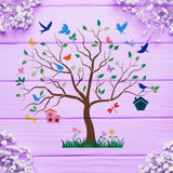 4 Pcs Tree Layered Wall Stencil Templates Reusable PET Decoration Stencil