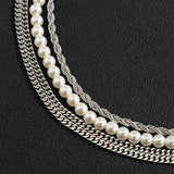 4 Pcs Men's Layered Necklace Set Street Wear