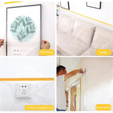 4 Pcs Plastic Dust Sheets 0.55 x 20M -Taped Masking Film Drop Cloths