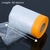 4 Pcs Plastic Dust Sheets 0.55 x 20M -Taped Masking Film Drop Cloths