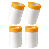 4 Pcs Plastic Dust Sheets 0.55 x 20M -Taped Masking Film Drop Cloths
