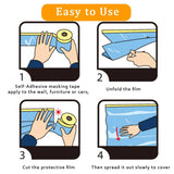 4 Pcs Plastic Dust Sheets 0.55 x 20M -Taped Masking Film Drop Cloths