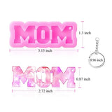 4 Pcs Resin Keychain Molds MOM Shape DIY Gift Jewelry Crafts X4YA
