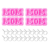 4 Pcs Resin Keychain Molds MOM Shape DIY Gift Jewelry Crafts X4YA