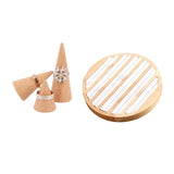 Wooden Rings Display Tray Jewelry Organizer Showcase