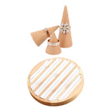 Wooden Rings Display Tray Jewelry Organizer Showcase