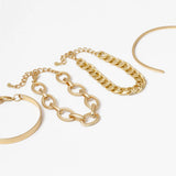 4 Pcs/Set Chunky Chain Bracelet Set Thick Rope Bangle