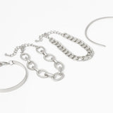 4 Pcs/Set Chunky Chain Bracelet Set Thick Rope Bangle