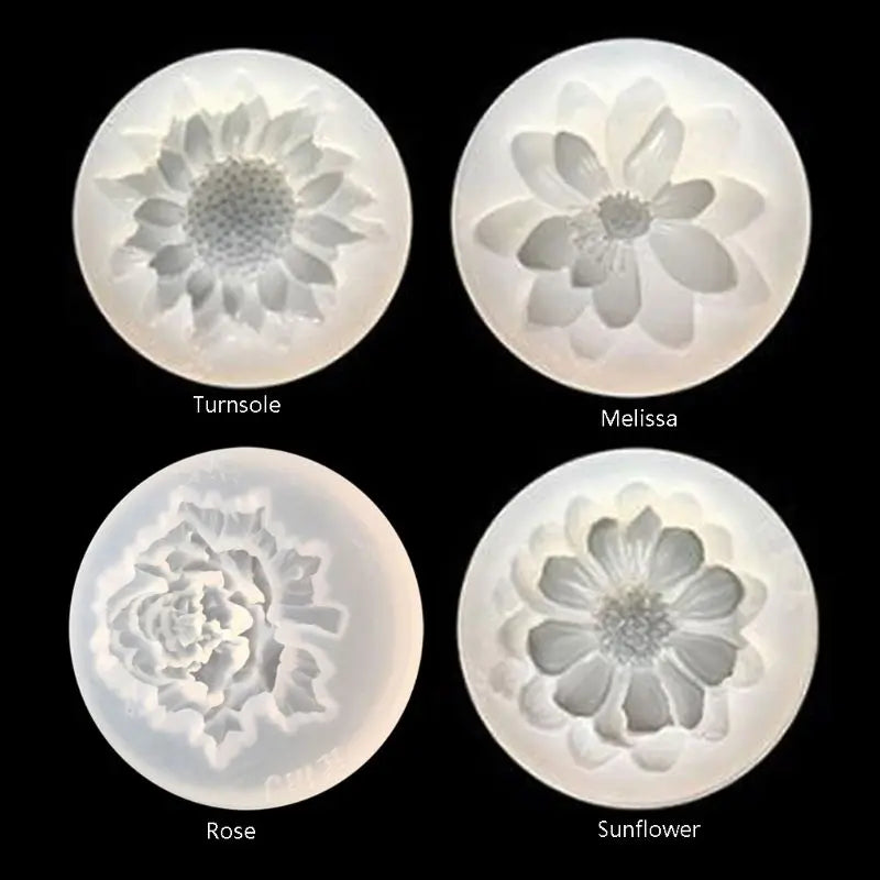 4 Pcs/Set Flower Epoxy Resin Mold Kits Jewelry Making Tools