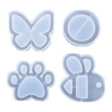 4 Pcs Quicksand Crystal Epoxy Resin Mold Jewelry Pendant Silicone Mould