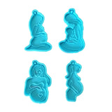 4 Pcs Silicone Resin Molds for Pregnant Women Baby Keychains
