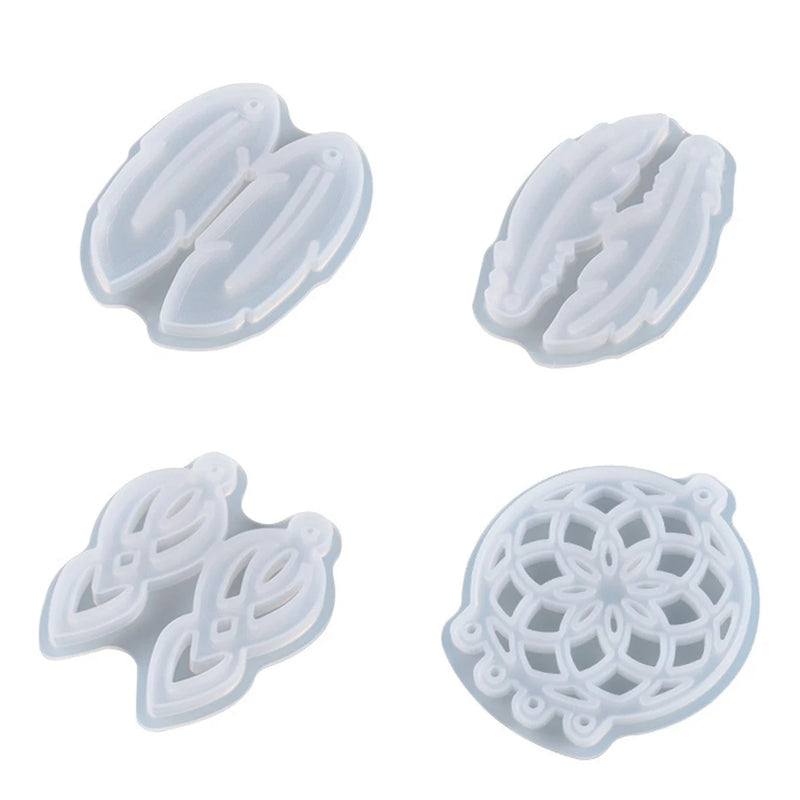 4 Pcs Silicone Casting Resin Molds for DIY Epoxy Jewelry Tools