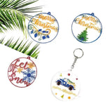 4 Pcs Silicone Keychain Resin Casting Mold Christmas Tree Hanging Jewelry