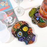 4 Pcs Skull Coaster Epoxy Resin Mold DIY Crafts Home Decor