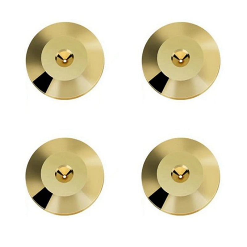 4 Pcs Copper Speaker Spikes Pads HiFi Speaker Isolation Feet Gold
