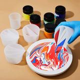 4 Pcs Silicone Split Cup & 1 Pcs Measuring Cup Set for Paint Pouring