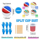 4 Pcs Silicone Split Cup & 1 Pcs Measuring Cup Set for Paint Pouring