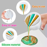 4 Pcs Silicone Split Cup & 1 Pcs Measuring Cup Set for Paint Pouring