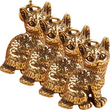 Brass Cat Charms Pendant Keychain Set Retro Animal Decor Craft
