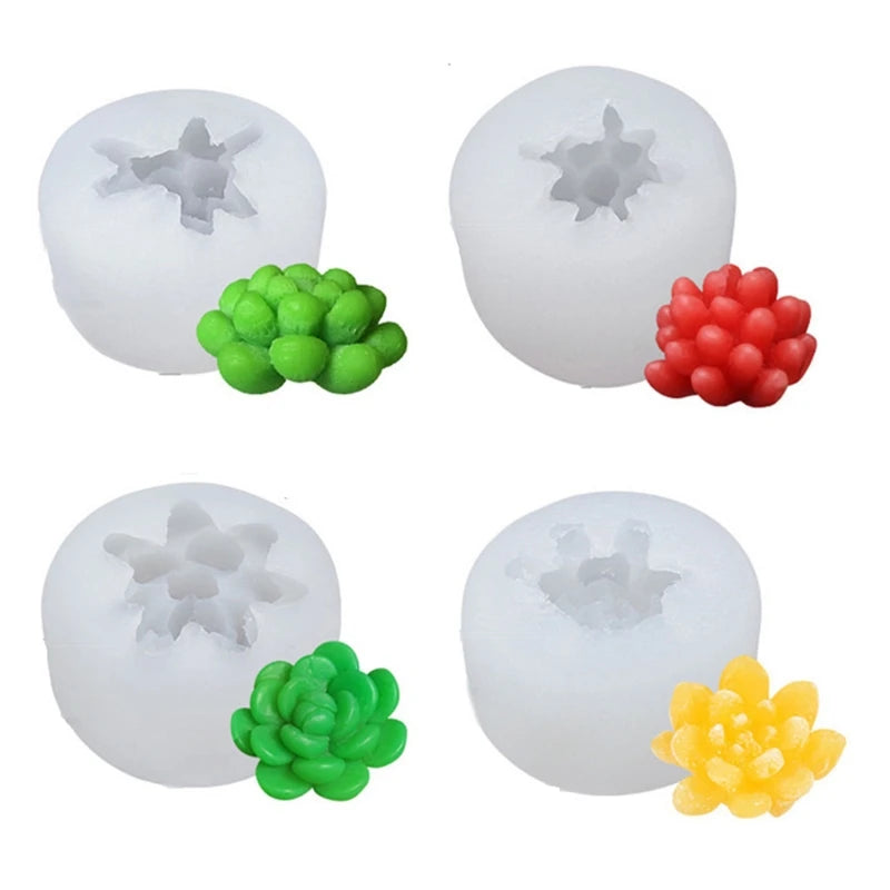4 Pcs Succulents Cactus Epoxy Resin Mold Silicone Mould DIY Crafts