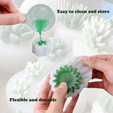 4 Pcs Succulents Cactus Epoxy Resin Mold Silicone Mould DIY Crafts