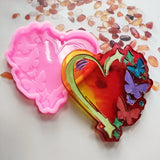 4 Pcs Silicone Mold with Different Patterns for Keychain Keyring Pendant