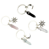 4 Pcs Vintage Keychain Fob with Moon Charm Couple Ring Keychains