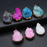 4 Pcs Water Drop Shape Crystal Stone Pendants for Jewelry Making