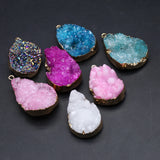 4 Pcs Water Drop Shape Crystal Stone Pendants for Jewelry Making