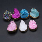 4 Pcs Water Drop Shape Crystal Stone Pendants for Jewelry Making