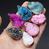 4 Pcs Water Drop Shape Crystal Stone Pendants for Jewelry Making