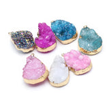 4 Pcs Water Drop Shape Crystal Stone Pendants for Jewelry Making