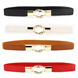 4 Pcs Women's Skinny Belt Elastic Thin Belt Girls Accessories Dress Sweater