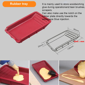 4 Pcs Woodworking Brush Tool Set Soft Silicone Glue Tray Scraper DIY Crafts