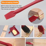 4 Pcs Woodworking Brush Tool Set Soft Silicone Glue Tray Scraper DIY Crafts