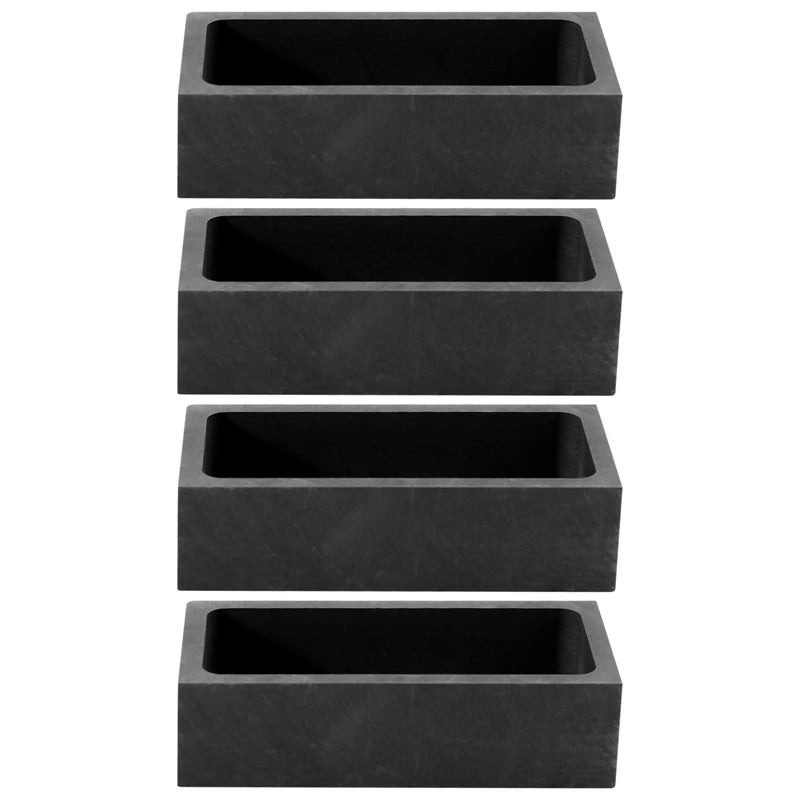 4 Piece 1 KG Graphite Ingot Mould Casting Crucible Silver Melting Refining