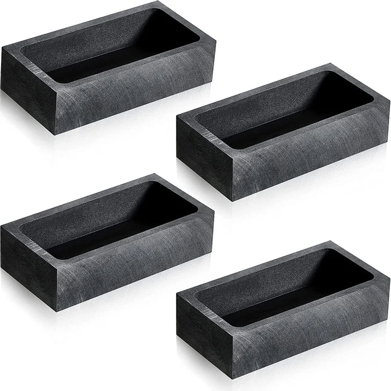4 Pcs 1 KG Graphite Ingot Mould Crucible Silver Melting Refining