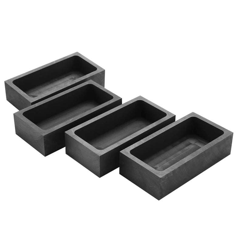 4 Pcs 1 KG Graphite Ingot Mould Casting Crucible Silver Melting Refining