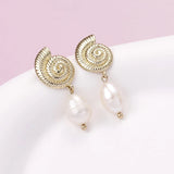 4 Pcs 14k Copper Clad Shell Conch Earrings DIY Materials