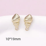4 Pcs 14k Copper Clad Shell Conch Earrings DIY Materials