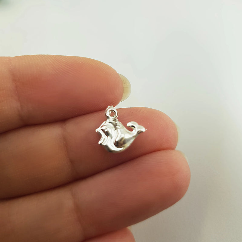 4 Pcs 925 Sterling Silver Fish Charms for Jewelry Making