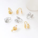 Copper Plated Zircon Clip Earrings with Lifting Lug - DIY Jewelry Accessory