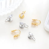 Copper Plated Zircon Clip Earrings with Lifting Lug - DIY Jewelry Accessory