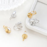 Copper Plated Zircon Clip Earrings with Lifting Lug - DIY Jewelry Accessory