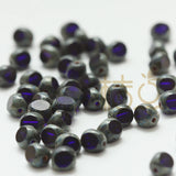 4 Czech Fire Polish Tri-Cut Beads 6mm